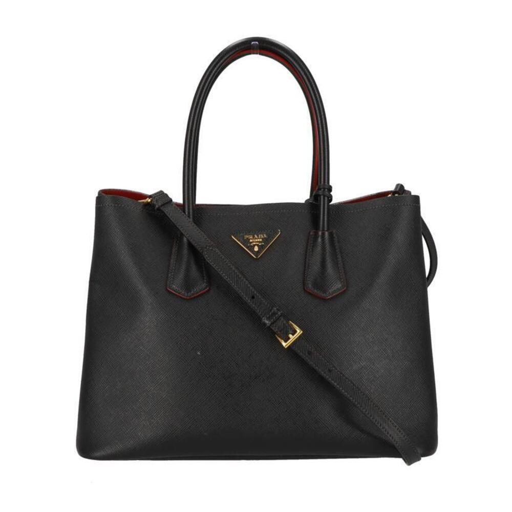 Prada Double Saffiano leather tote bag Black